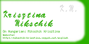 krisztina mikschik business card